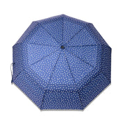 Waterloo Umbrella in Navy Polka Dot Pongee