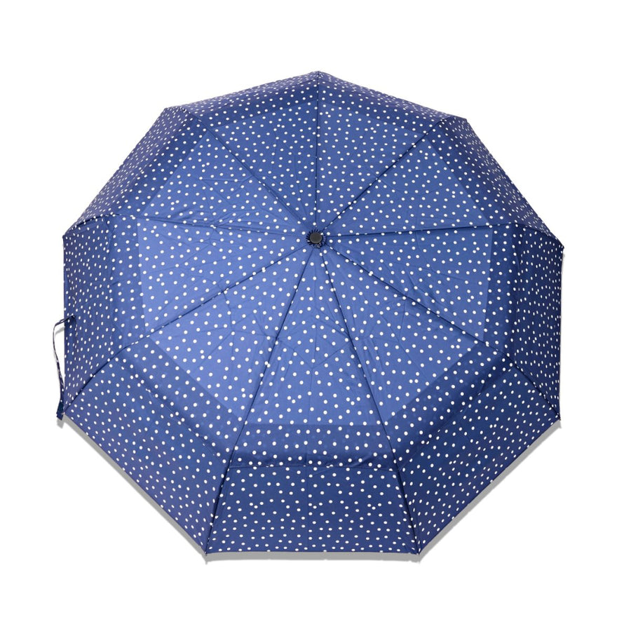 Waterloo Umbrella in Navy Polka Dot Pongee