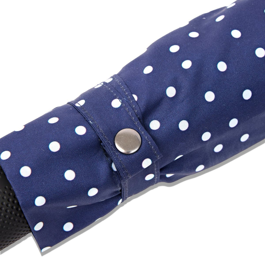 Waterloo Umbrella in Navy Polka Dot Pongee