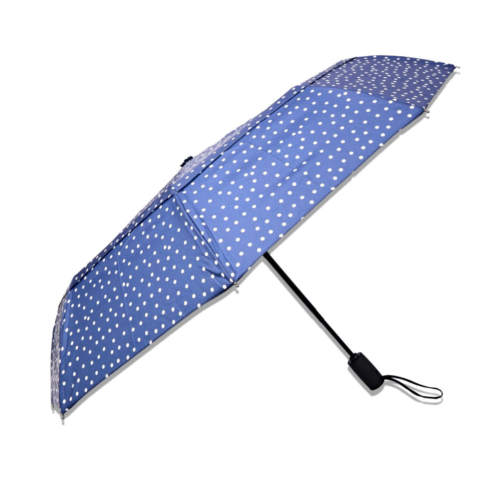 Waterloo Umbrella in Navy Polka Dot Pongee