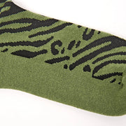Wimbledon Crew Socks for Women in Mixed Animal Artichoke Organic Cotton