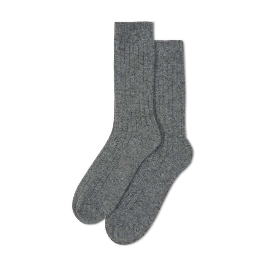 Chalk Cashmere Rib Sock - Marl