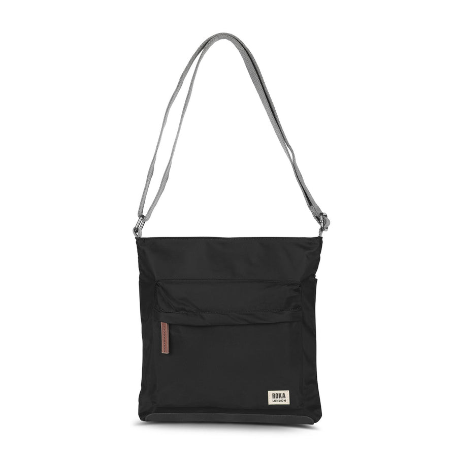 Roka Kennington B Black Recycled Nylon Medium Bag