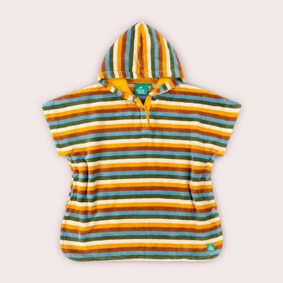 Little Green Radicals Rainbow Baby Hooded Beach Towel Poncho - Rainbow Stripe
