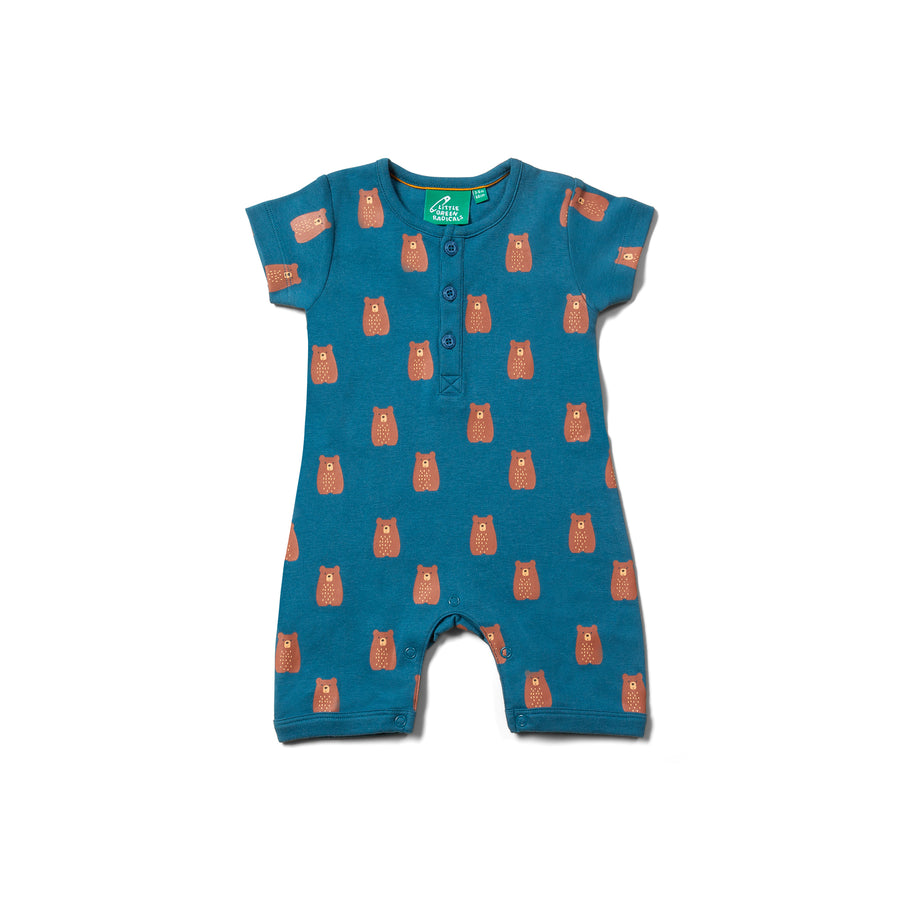 Little Green Radicals Teddy Bears Organic Romper - Teddy Bears