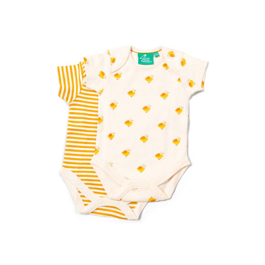 Little Green Radicals Little Ducks Organic Baby Bodysuit Set 2 Pack - Little Ducks