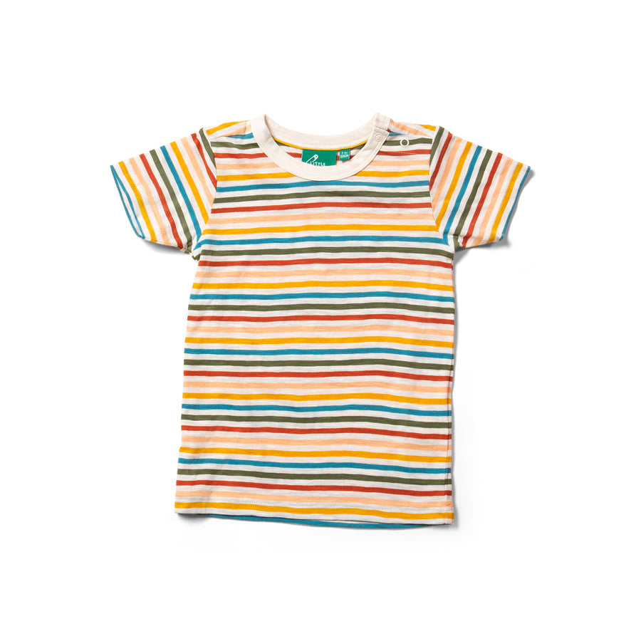 Little Green Radicals Cream Rainbow Short Sleeve T Shirt - Cream Rainbows