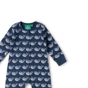 Little Green Radicals Singing Whales Organic Babygrow - Blue