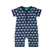 Little Green Radicals Singing Whales Organic Romper - Blue