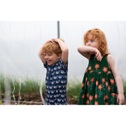 Little Green Radicals Singing Whales Organic Romper - Blue