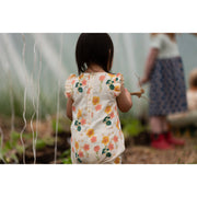 Little Green Radicals Flora Frill Summer Romper - Cream