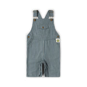 Little Green Radicals Navy Striped Dungaree Shorts - Navy