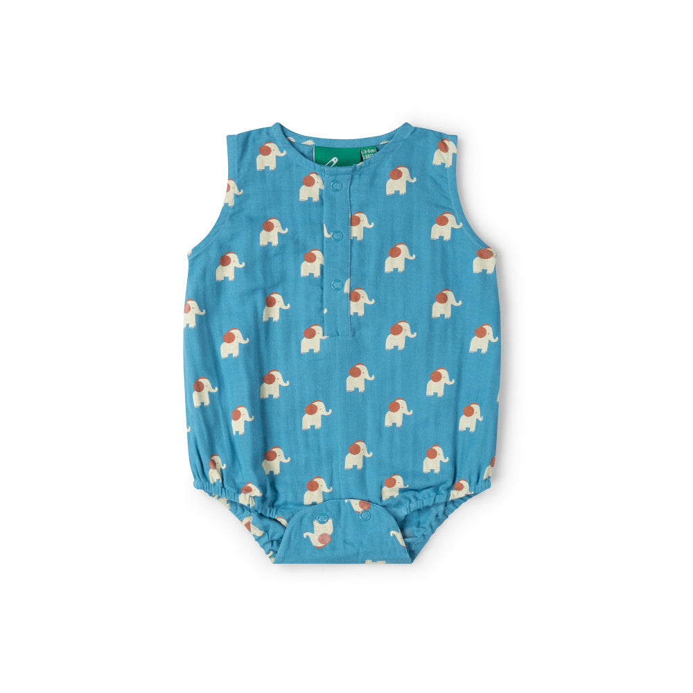Little Green Radicals Blue Elephants Bubble Body - Blue