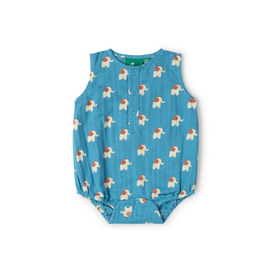 Little Green Radicals Blue Elephants Bubble Body - Blue