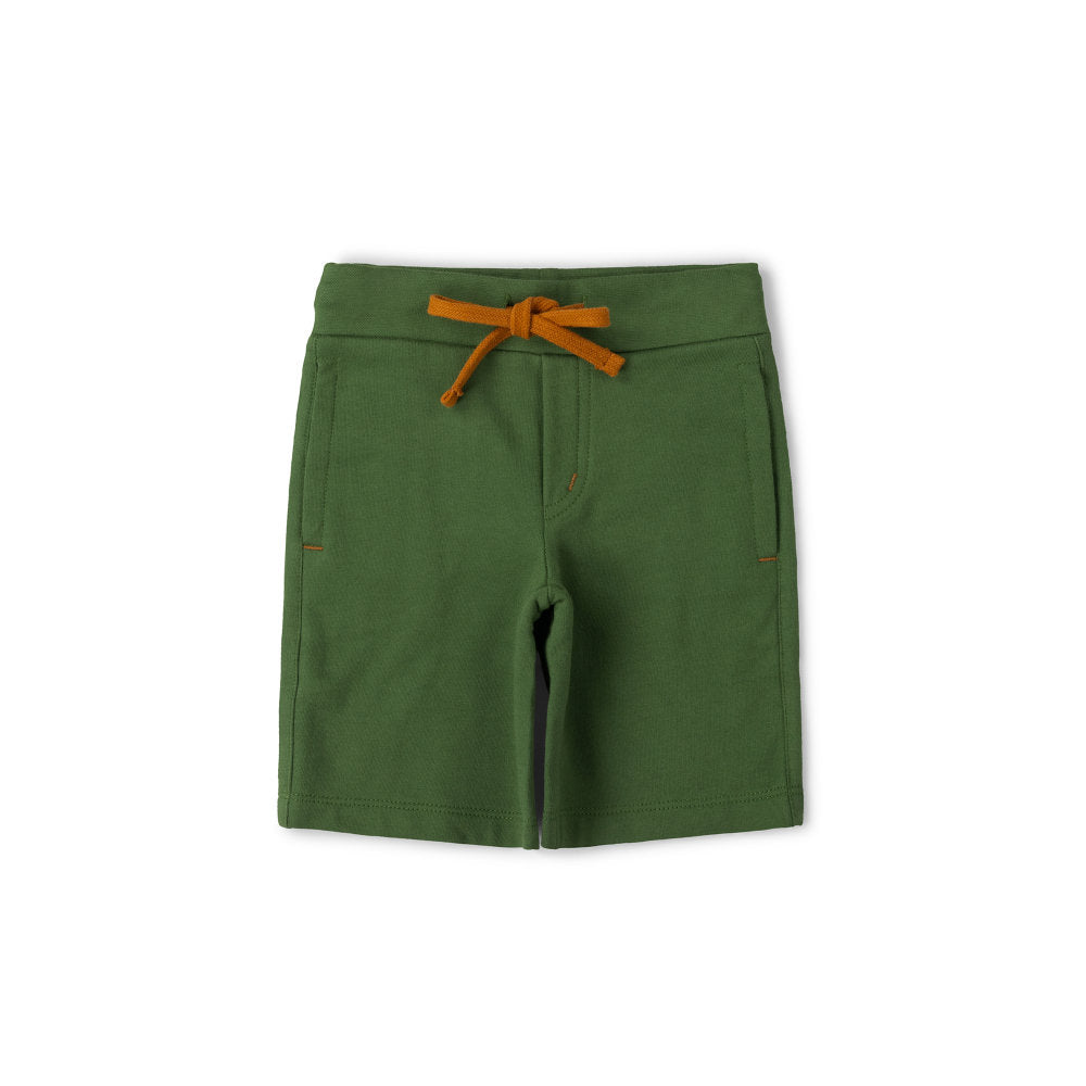 Little Green Radicals Woodland Green Comfy Jogger Shorts - Green