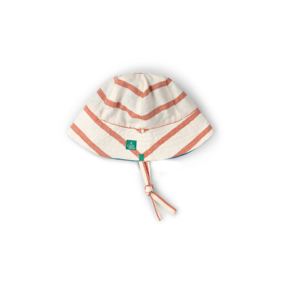 Little Green Radicals Vintage Red Stripe Reversible Sunhat - Red