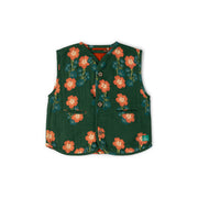 Little Green Radicals Orange Blooms Spring Gilet - Green