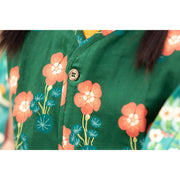 Little Green Radicals Orange Blooms Spring Gilet - Green
