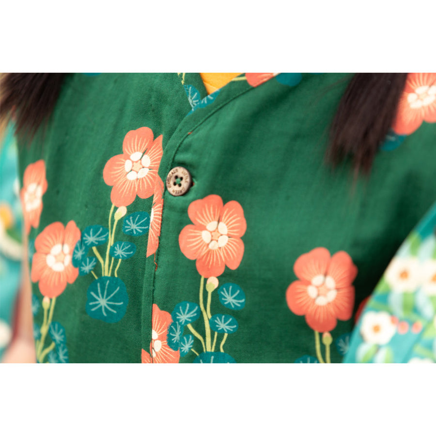 Little Green Radicals Orange Blooms Spring Gilet - Green