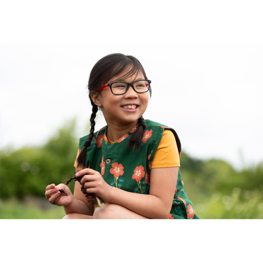 Little Green Radicals Orange Blooms Spring Gilet - Green