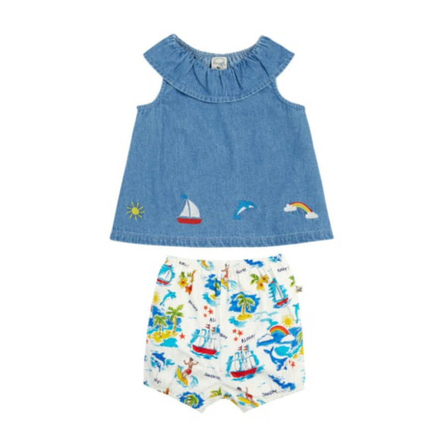 Frugi Letty Outfit - Denim/Aloha