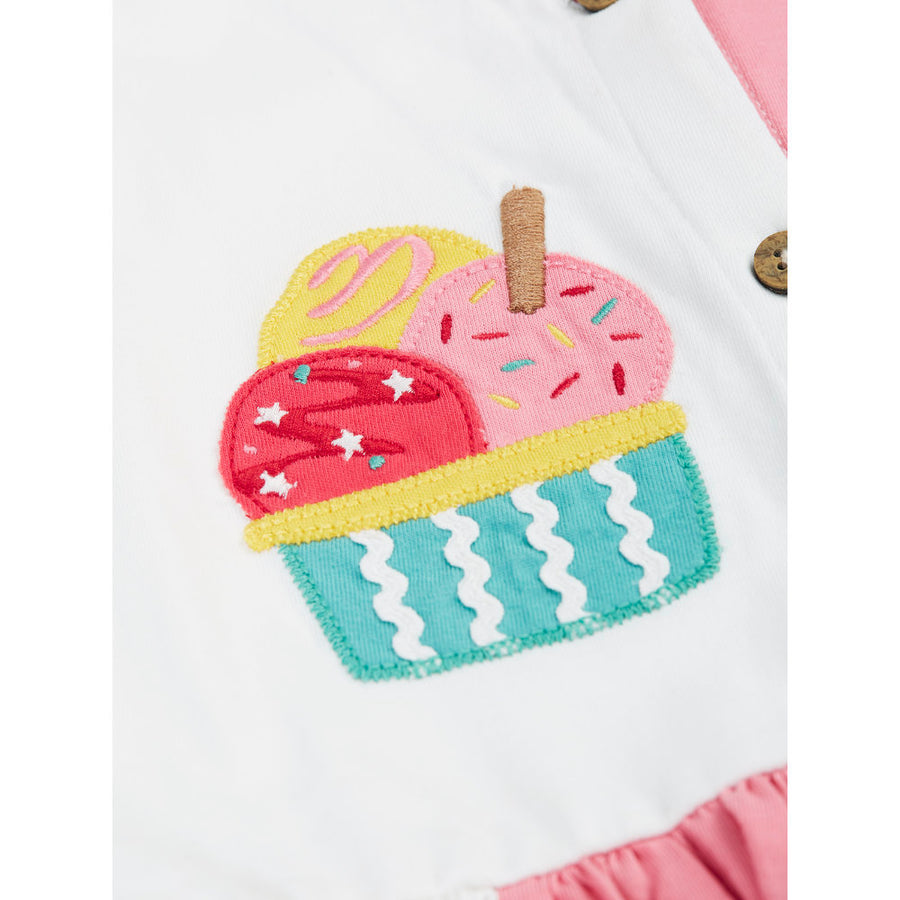 Frugi Henny Hotchpotch Dress - Sea Shell/Ice Cream