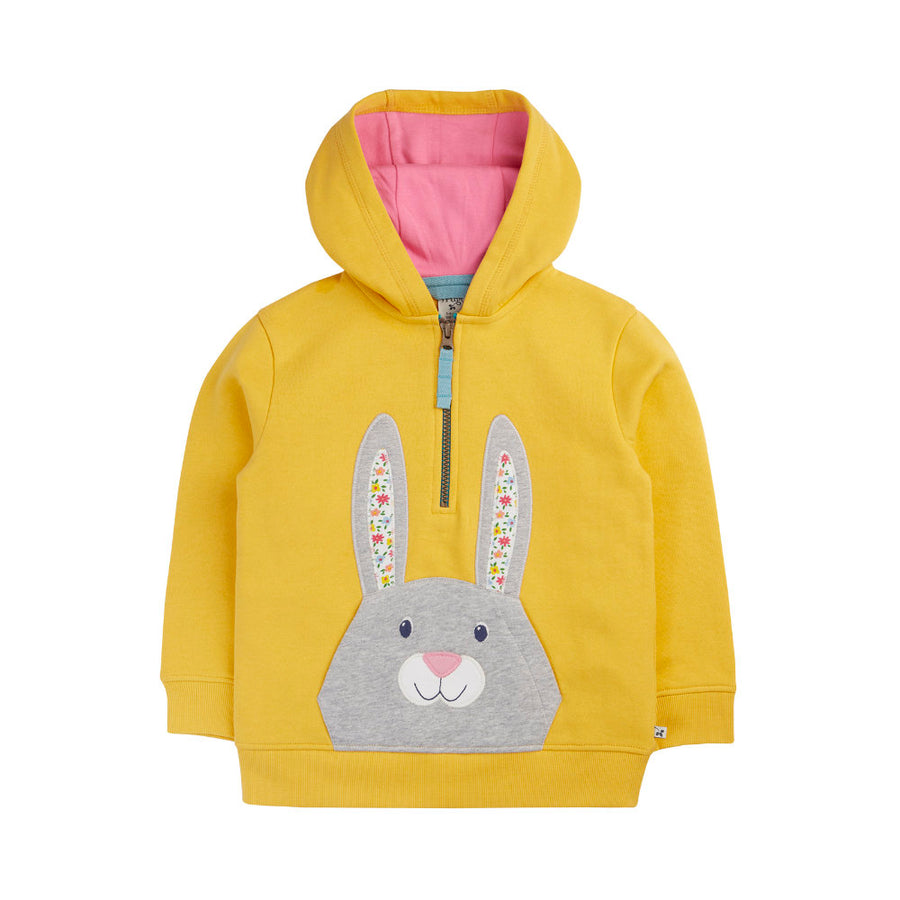 Frugi Hadley Half Zip Hoodie - Bumblebee/Rabbit