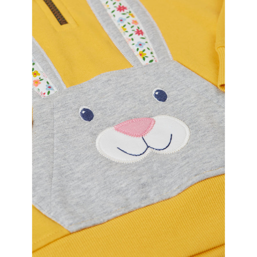 Frugi Hadley Half Zip Hoodie - Bumblebee/Rabbit