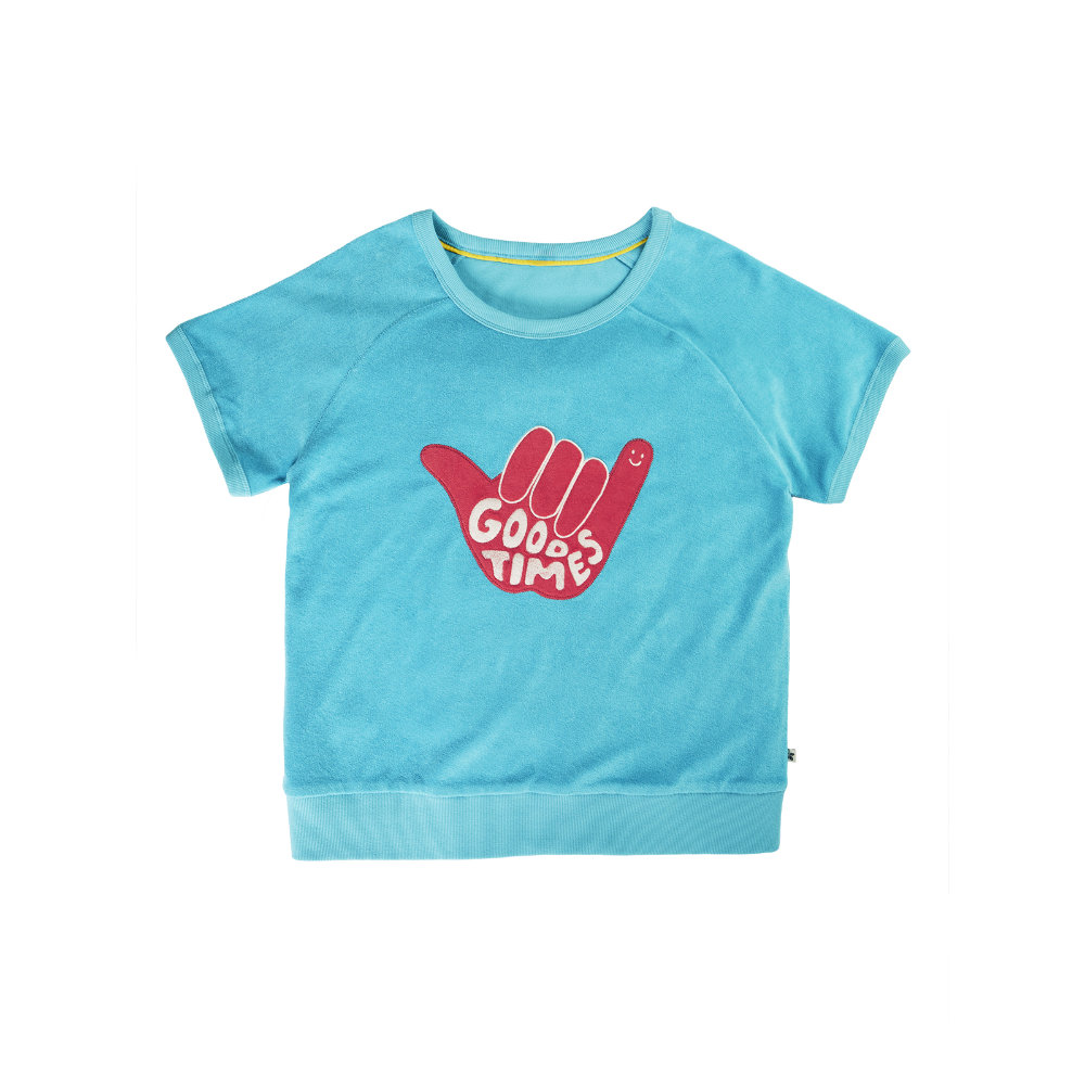 Frugi Seaside Towelling Sweatshirt - Tropical Sea/Good