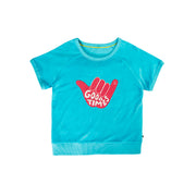 Frugi Seaside Towelling Sweatshirt - Tropical Sea/Good