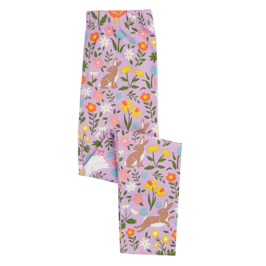 Frugi Libby Printed Leggings - Lupin Meadow Play