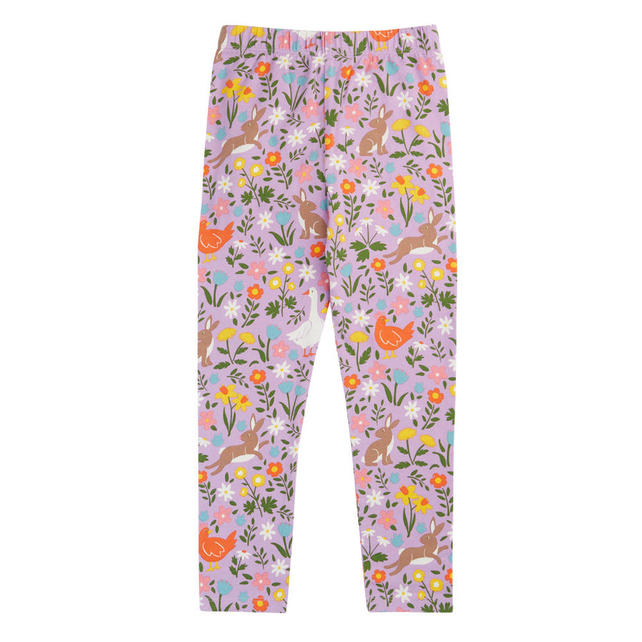 Frugi Libby Printed Leggings - Lupin Meadow Play