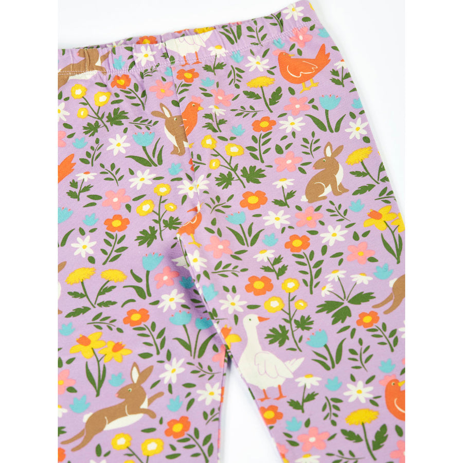 Frugi Libby Printed Leggings - Lupin Meadow Play