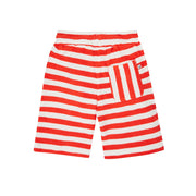 Frugi Beach Towelling Shorts - Papaya Stripe