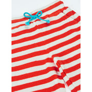 Frugi Beach Towelling Shorts - Papaya Stripe