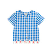 Frugi Sarah Shirt - Cobalt Gingham/Daisy