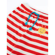 Frugi Cove Towelling Trousers - Papaya Stripe/Sun