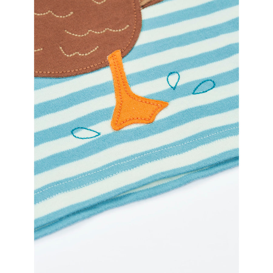 Frugi Sid Circular T-Shirt - Lichen Stripe/Duck
