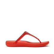 FitFlop A5Y-D49 Cherry Tomato Solay Mixed-Crystal Toe-Post Sandals
