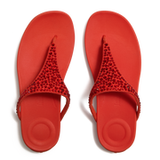 FitFlop A5Y-D49 Cherry Tomato Solay Mixed-Crystal Toe-Post Sandals