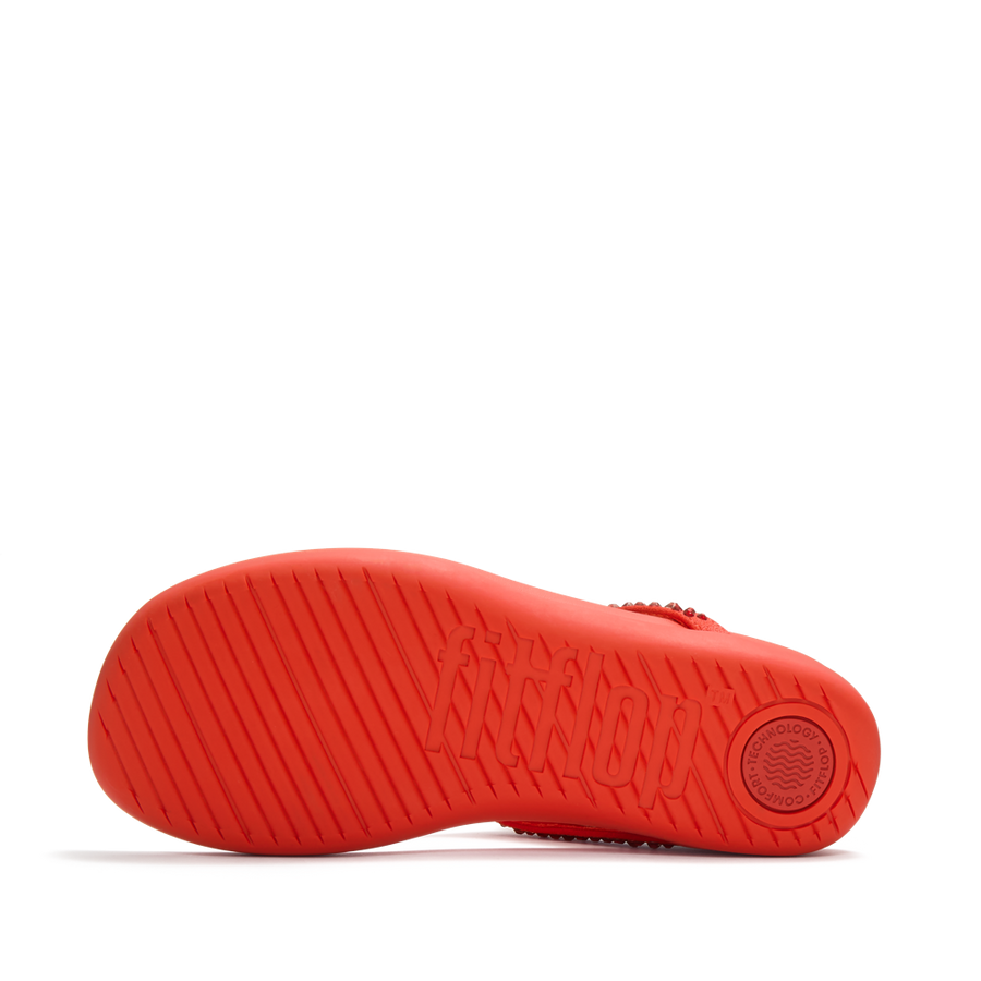 FitFlop A5Y-D49 Cherry Tomato Solay Mixed-Crystal Toe-Post Sandals