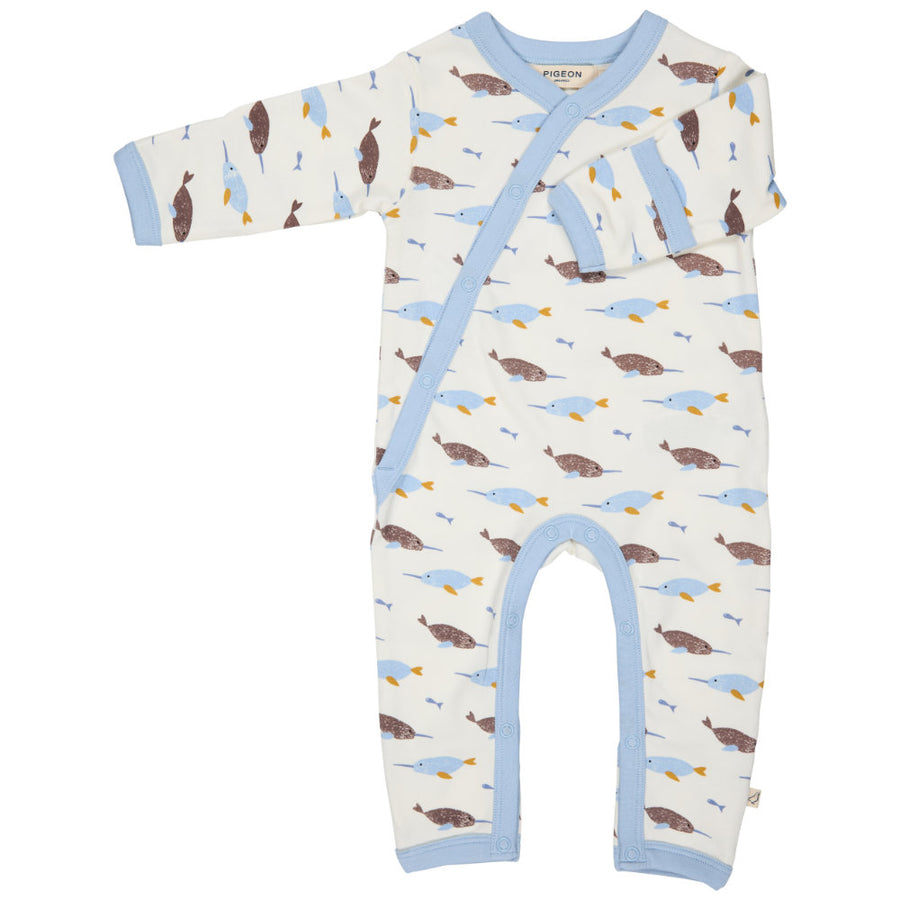 Pigeon Organics Kimono Romper - Narwhals