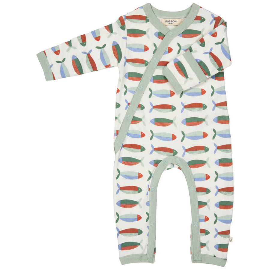 Pigeon Organics Kimono Romper - Sardines