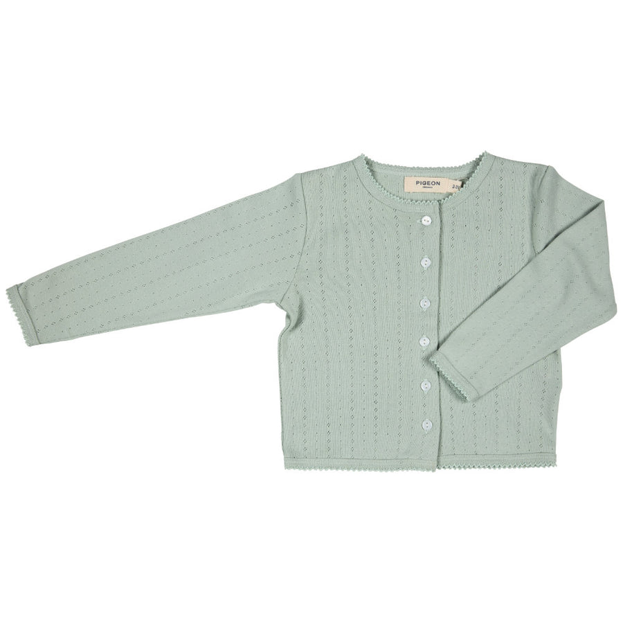Pigeon Organics Pointelle Cardigan - Sea Foam