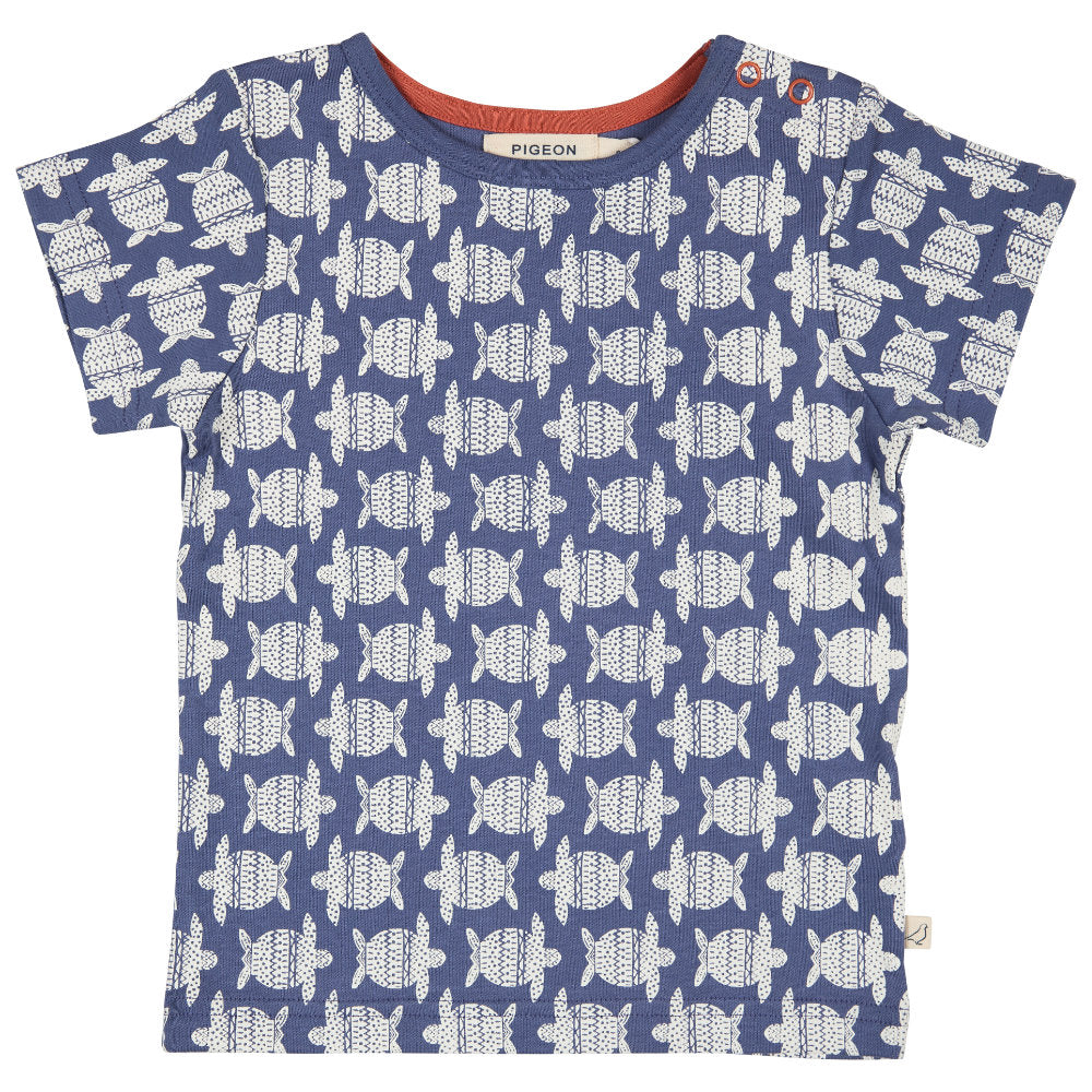 Pigeon Organics T-Shirt - Turtles Indigo