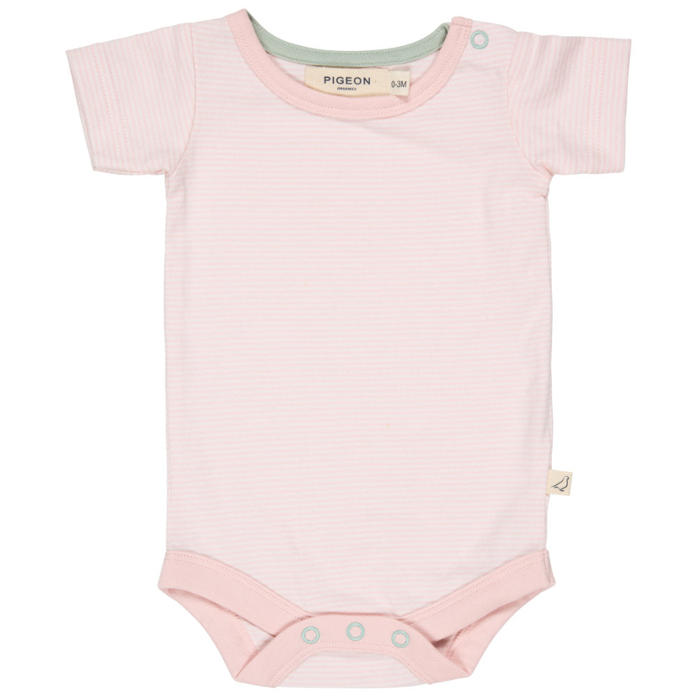 Pigeon Organics Summer Body - Fine Stripe Baby Pink