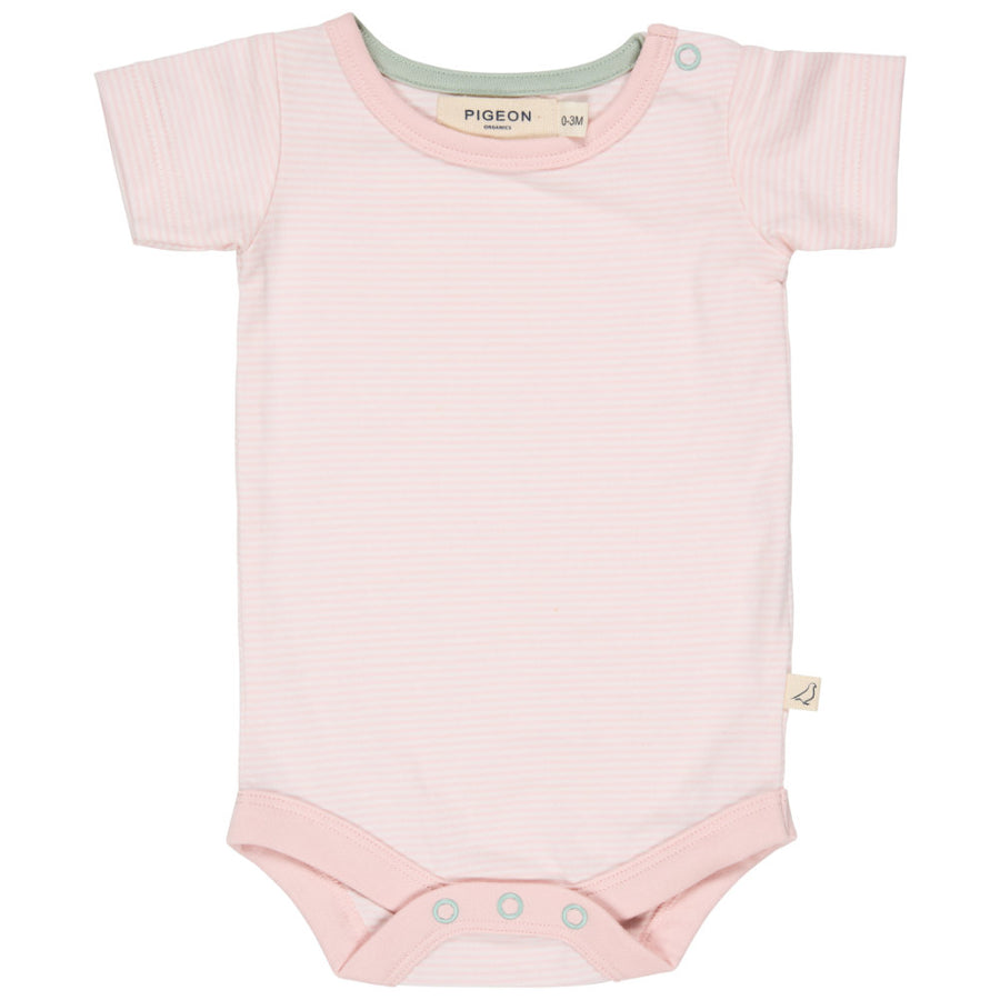 Pigeon Organics Summer Body - Fine Stripe Baby Pink