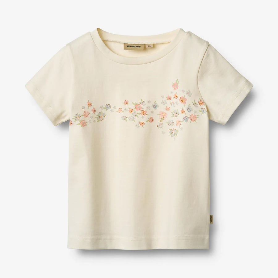 Wheat T-Shirt S/S Print Tessa - 3182 Ivory