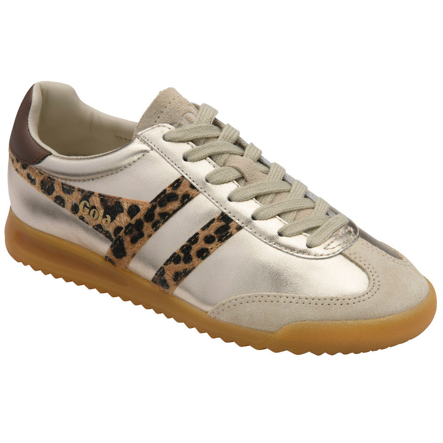 Gola Torpedo Glimmer Safari  Gold/Leopard/Dark Brown Womens Trainers