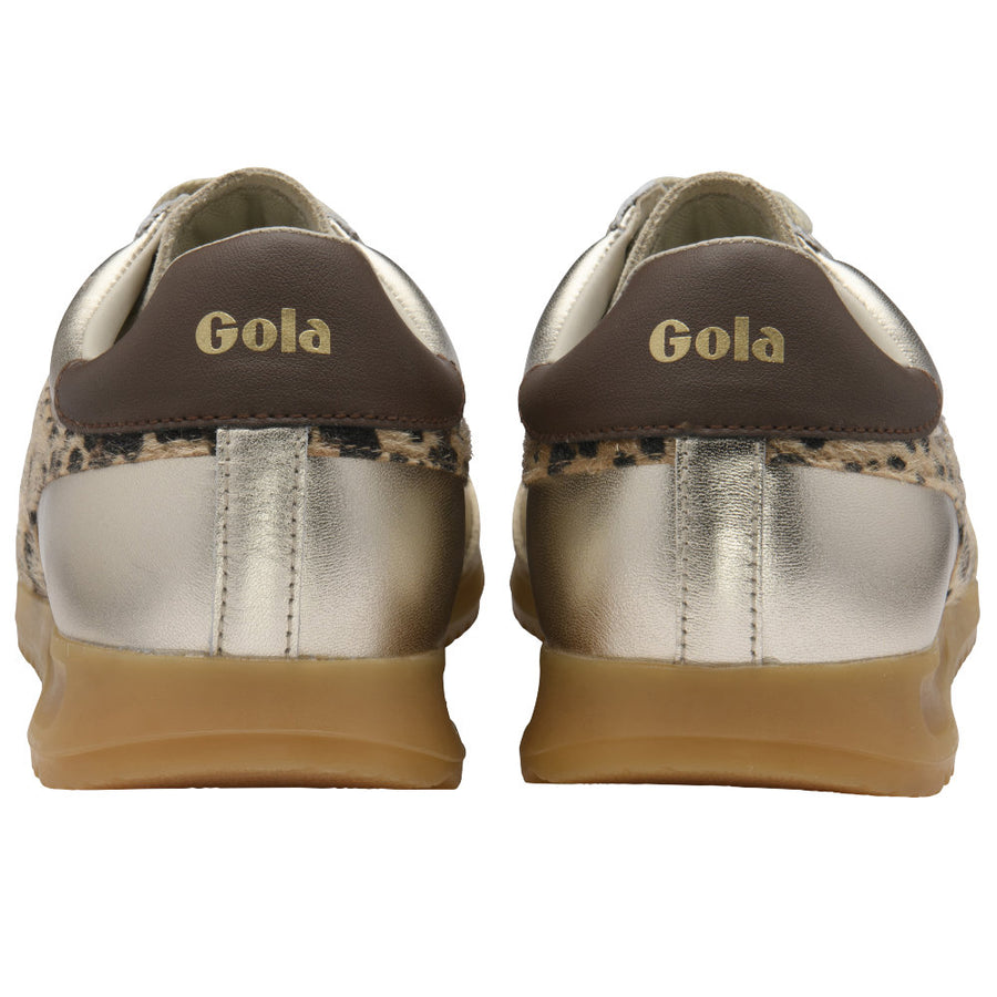 Gola Torpedo Glimmer Safari  Gold/Leopard/Dark Brown Womens Trainers